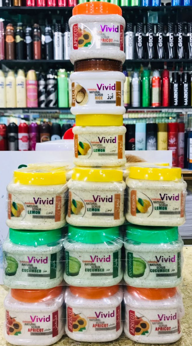 Vivid Natural Face Or Body Scrub Mask Premium Quality Smooth Texture Gentle Formula Comfortable Use | 200g - Apricot