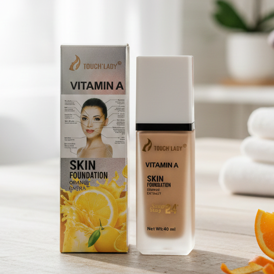 Touch Lady Vitamin A Skin Foundation With Orange Extract Providing Smooth Coverage Nourishing Effect - 40ML