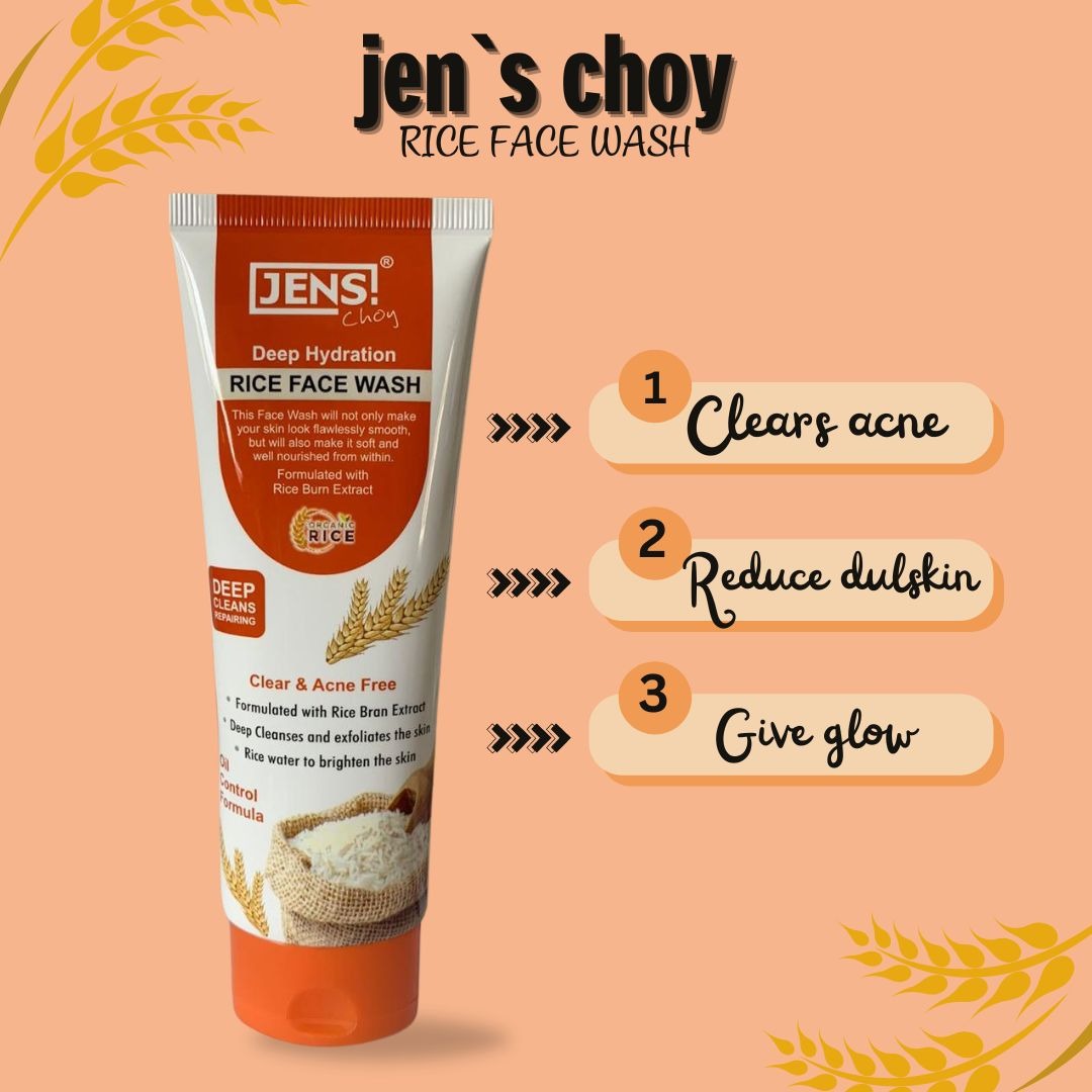 Jens Choy Organic Rice Deep Hydration Foaming Face Wash Providing Gentle Cleansing With Nourishing Moisture And Smooth Finish - 100g