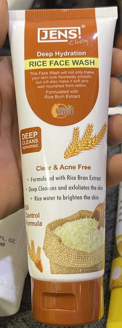 Jens Choy Organic Rice Deep Hydration Foaming Face Wash Providing Gentle Cleansing With Nourishing Moisture And Smooth Finish - 100g