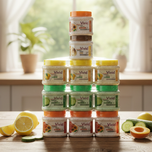 Vivid Natural Face Or Body Scrub Mask Premium Quality Smooth Texture Gentle Formula Comfortable Use | 200g - Apricot