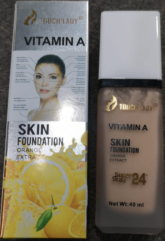 Touch Lady Vitamin A Skin Foundation With Orange Extract Providing Smooth Coverage Nourishing Effect - 40ML